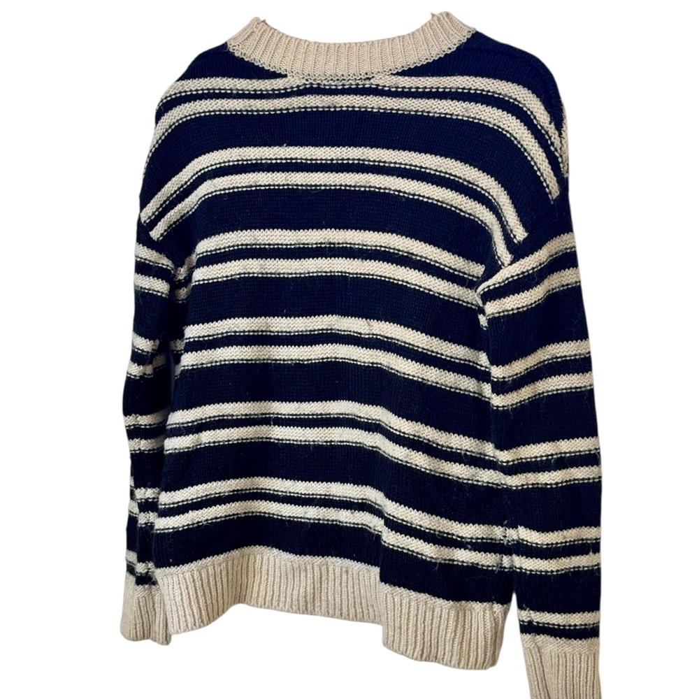 H&M Black and Cream Striped Crew Neck Sweater Size XS - Picture 9 of 10